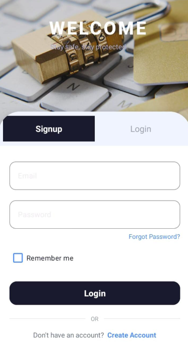 Login page